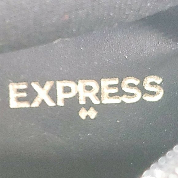 Express Womens Chelsea Faux Suede Ankle Boots 10 Black Almond Toe Zipper - Picture 9 of 10